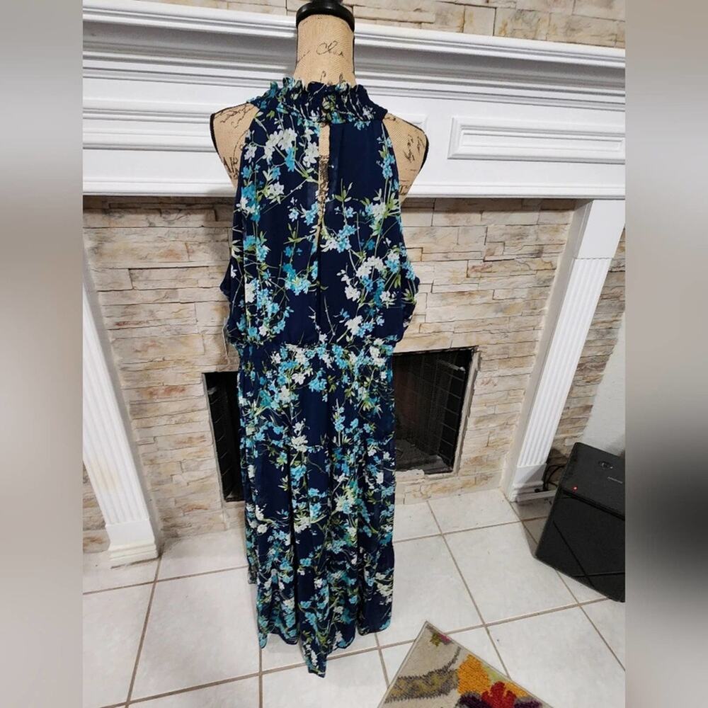 TAYLOR Serena floral Printed Chiffon Smocked halter Maxi Dress plus size 20 new - Picture 2 of 12